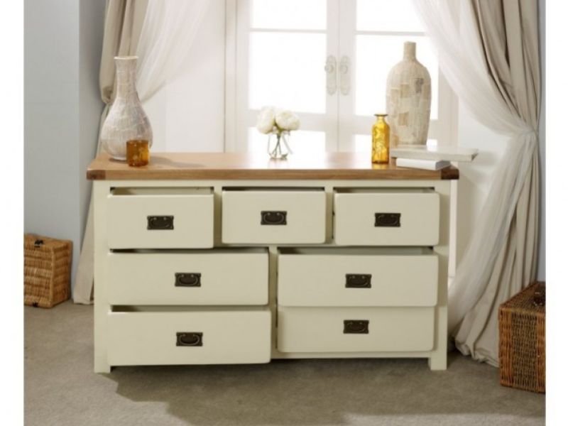 Birlea New Hampshire Cream And Oak 4 Plus 3 Drawer Chest