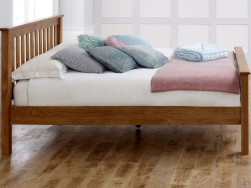 Birlea Malvern 4ft6 Double Oak Wooden Bed Frame With High Footend