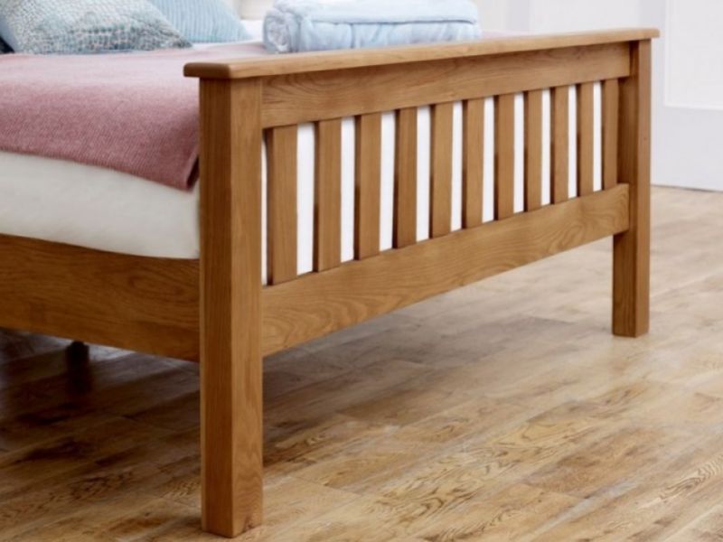 Birlea Malvern 4ft6 Double Oak Wooden Bed Frame With High Footend