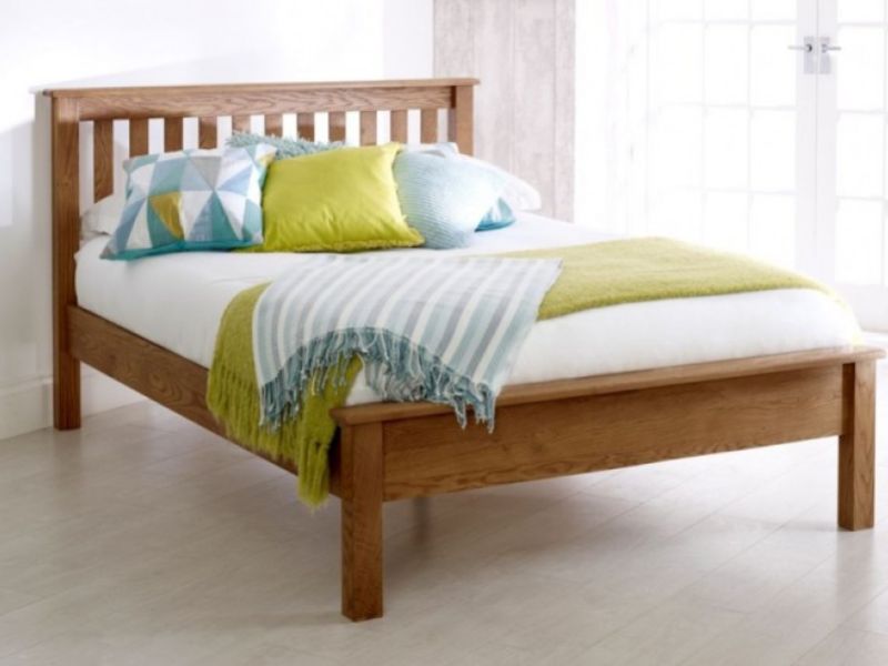 Birlea Malvern 4ft6 Double Oak Wooden Bed Frame With Low Footend