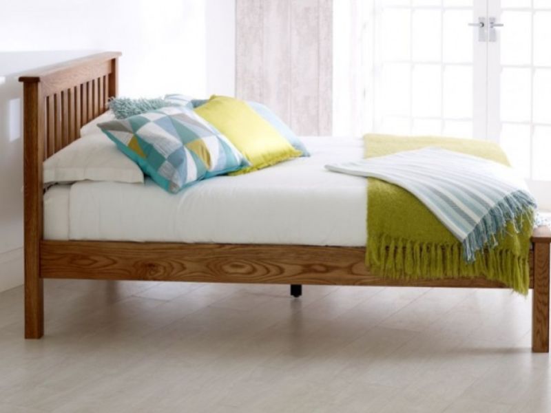 Birlea Malvern 4ft6 Double Oak Wooden Bed Frame With Low Footend