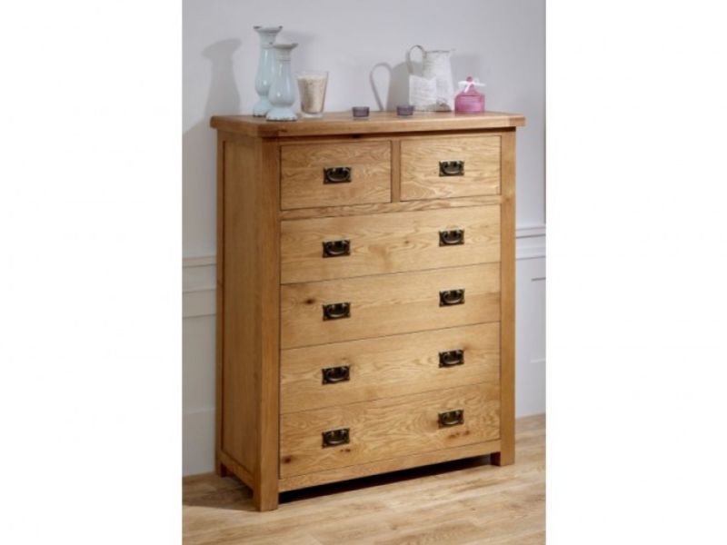 Birlea Malvern Oak 4 Plus 2 Chest Of Drawers