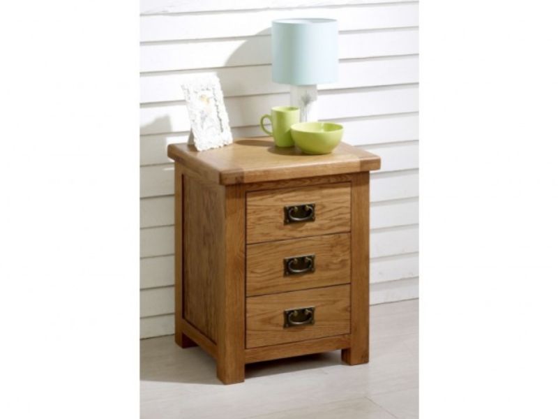 Birlea Malvern Oak 3 Drawer Bedside