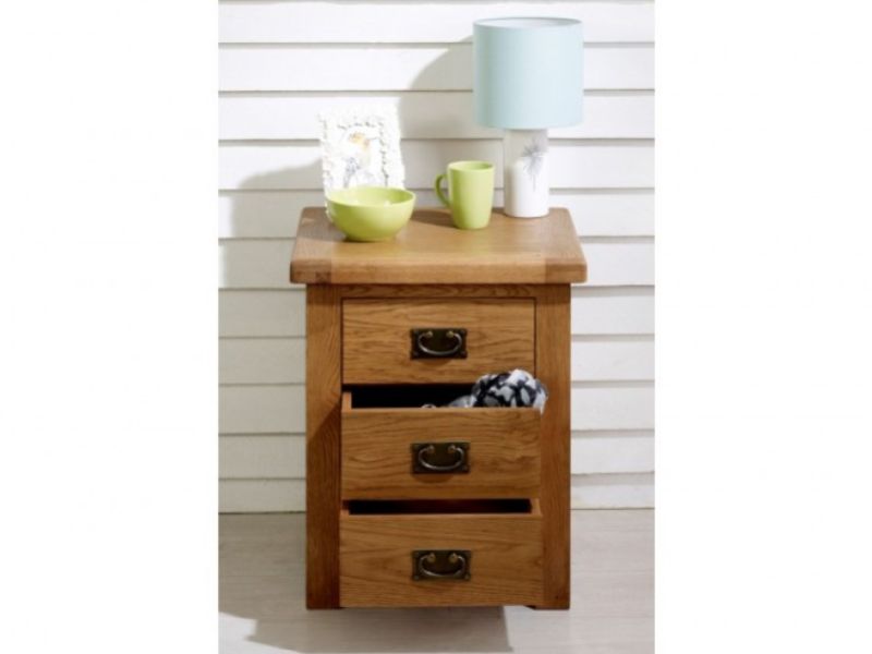 Birlea Malvern Oak 3 Drawer Bedside