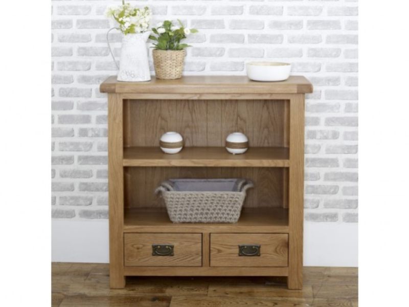 Birlea Malvern Oak 2 Drawer Small Bookcase