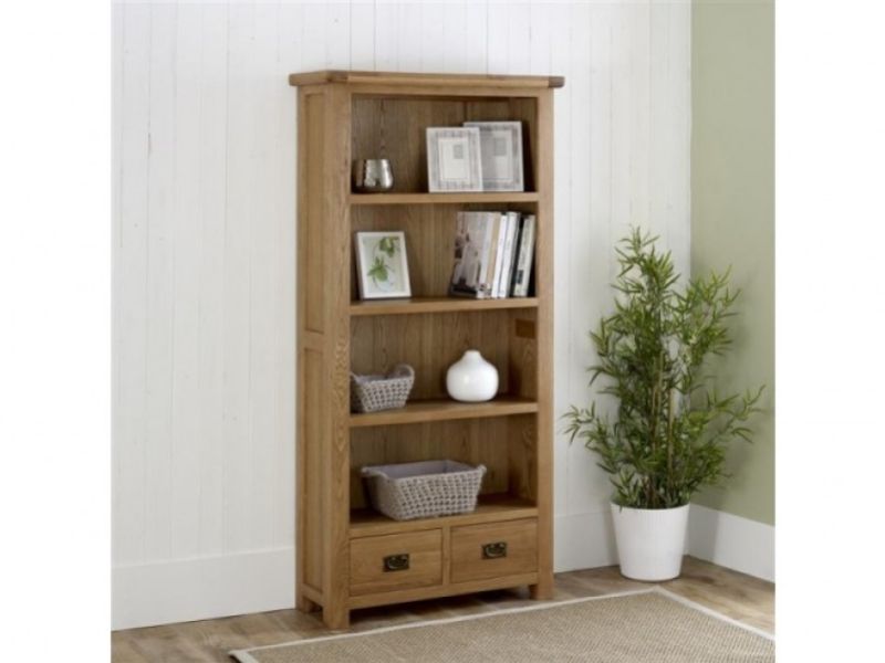 Birlea Malvern Oak 2 Drawer Tall Bookcase