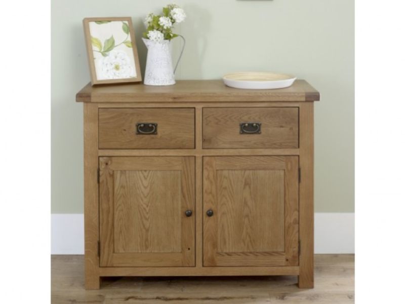 Birlea Malvern Oak 2 Drawer 2 Door Sideboard