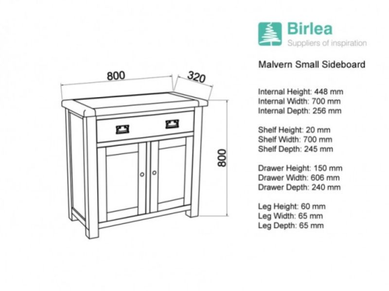 Birlea Malvern Oak Small Sideboard