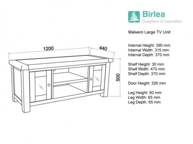 Birlea Malvern Oak Large TV Unit