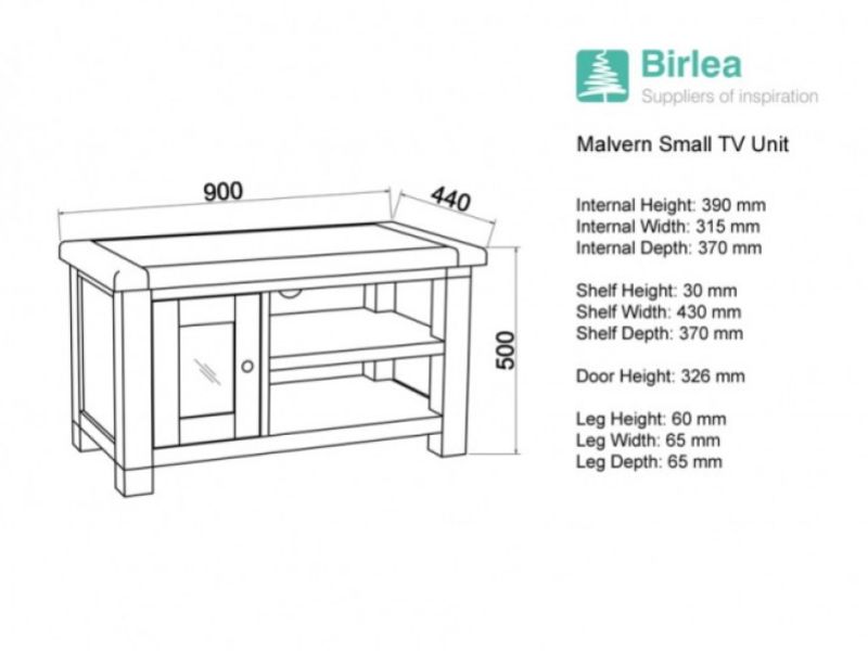 Birlea Malvern Oak Small TV Unit