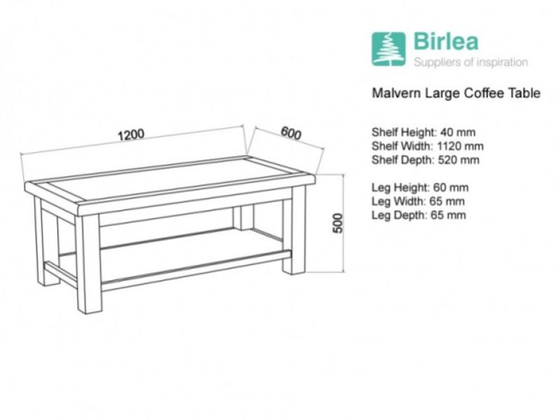 Birlea Malvern Oak Large Coffee Table