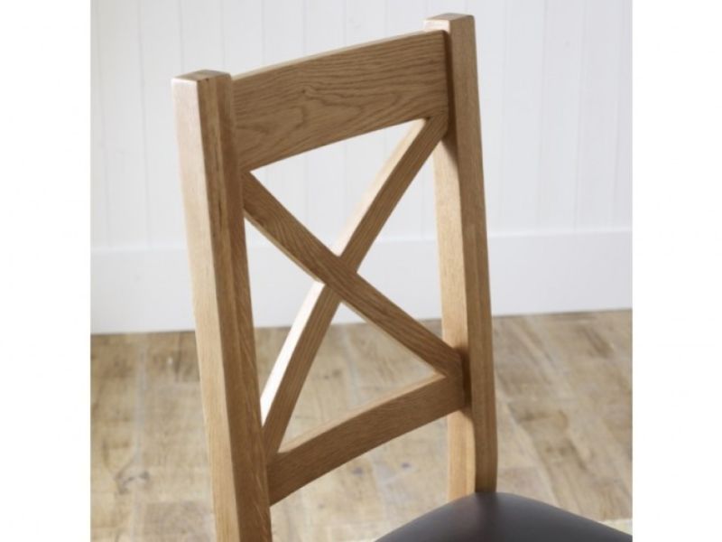 Birlea Malvern Oak Pair Of Cross Back Dining Chairs