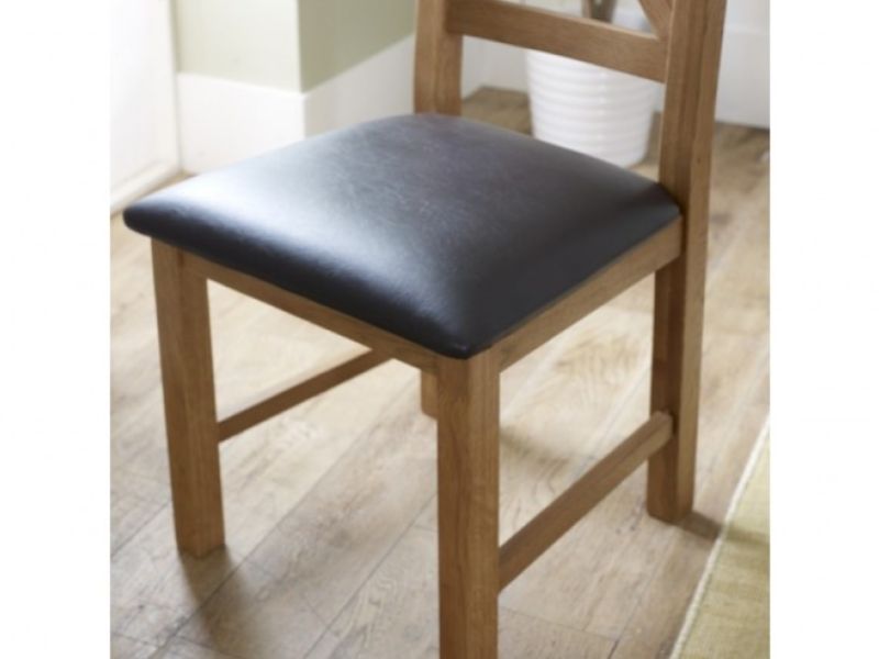 Birlea Malvern Oak Pair Of Cross Back Dining Chairs