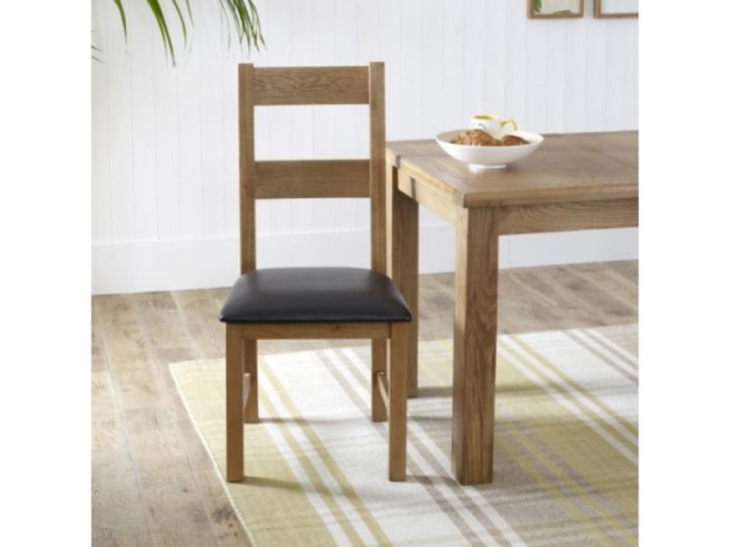 Birlea Malvern Oak Pair Of Ladder Back Dining Chairs