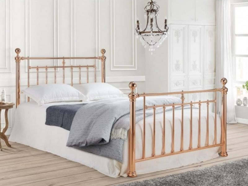 Time Living Alexander 5ft Kingsize Rose Gold Metal Bed Frame