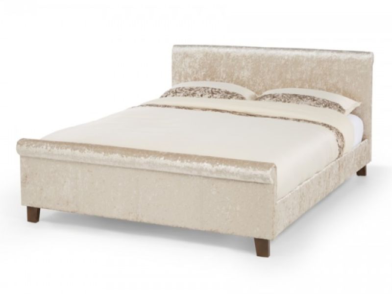 Serene Stella 6ft Super Kingsize Gold Velvet Fabric Bed Frame