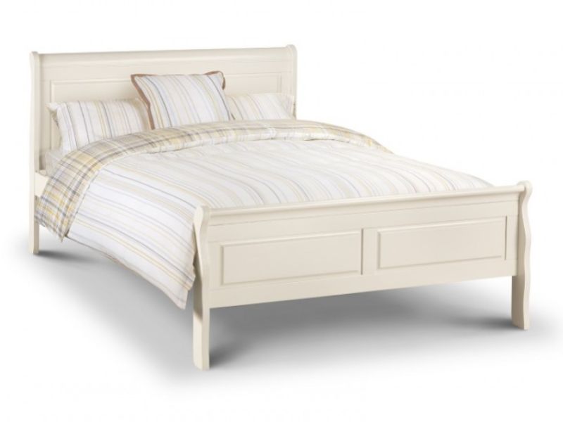 Julian Bowen Amelia Stone White 5ft Kingsize Wooden Bed