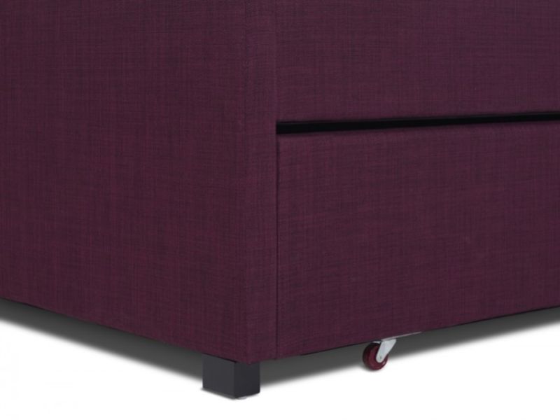 Serene Lily 3ft Single Plum Fabric Guest Bed