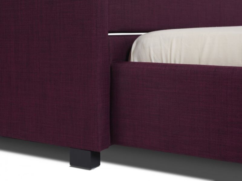 Serene Lily 3ft Single Plum Fabric Guest Bed