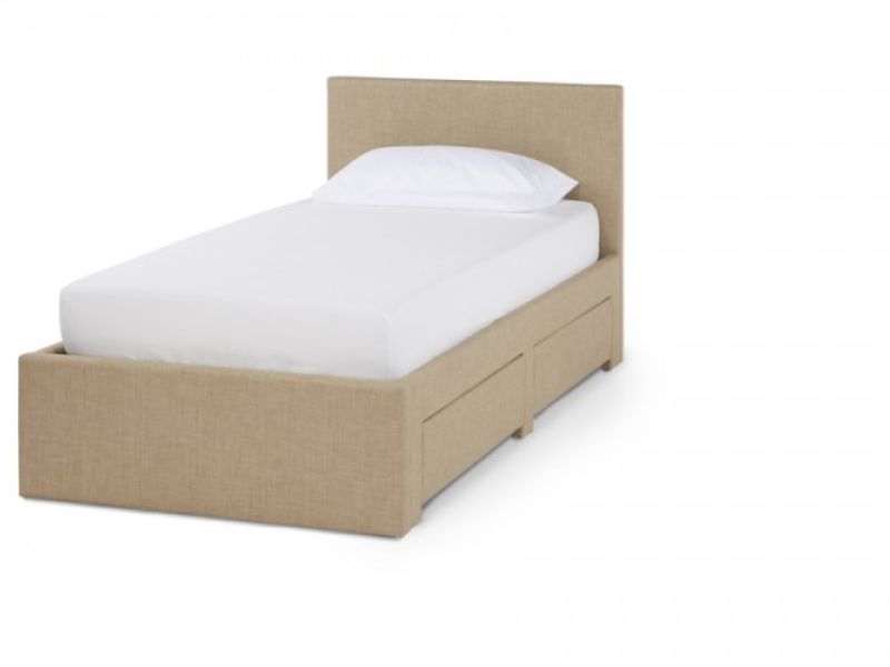 Serene Scarlett 3ft Single Wholemeal Fabric Bed With Drawers