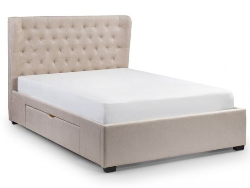 Julian Bowen Geneva 4ft6 Double Pearl Fabric Storage Bed Frame