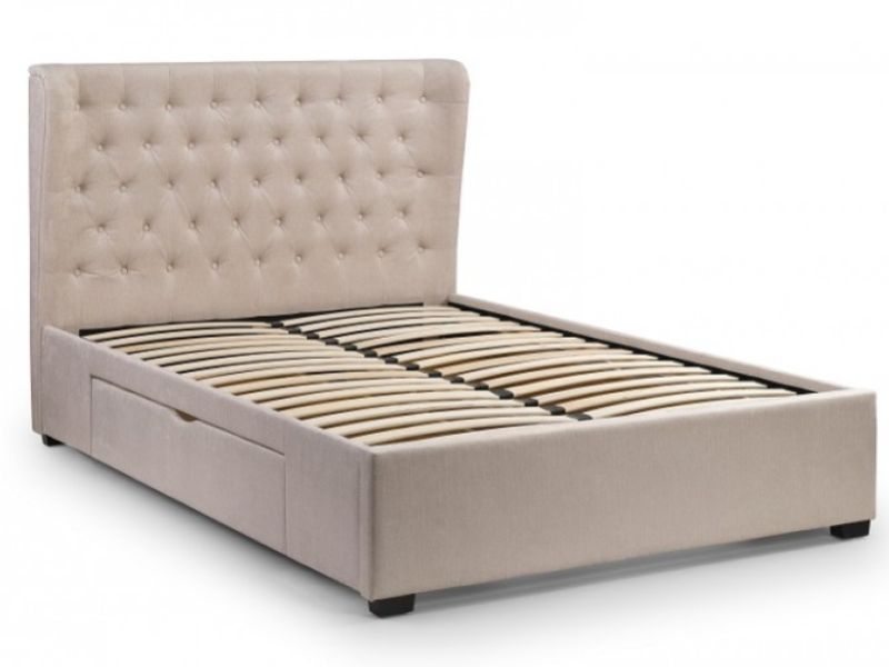 Julian Bowen Geneva 4ft6 Double Pearl Fabric Storage Bed Frame