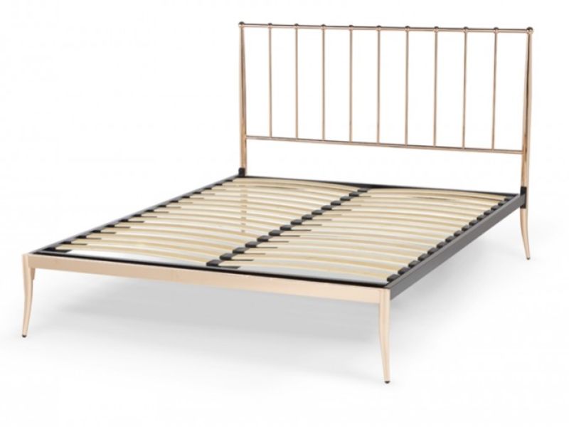 Serene Saturn 5ft Kingsize Rose Gold Metal Bed Frame