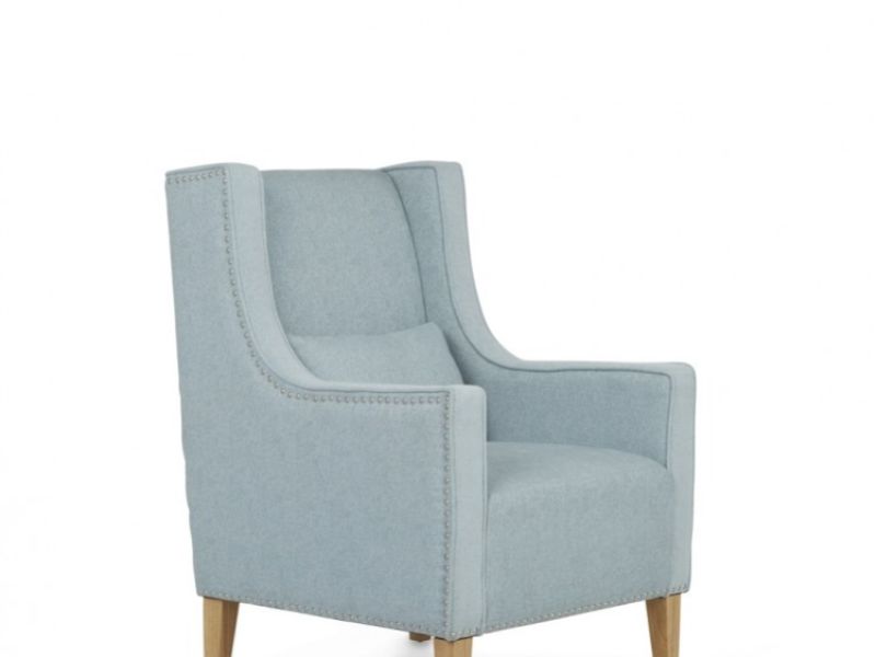 Serene Leven Duck Egg Fabric Chair And Footstool