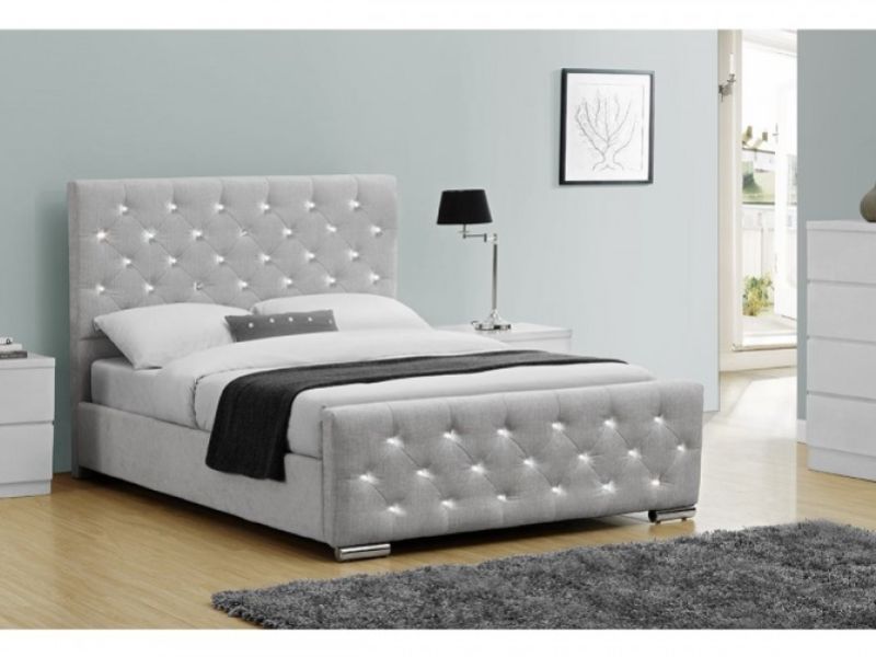 Sleep Design Beaumont 4ft6 Double Grey Fabric Bed Frame