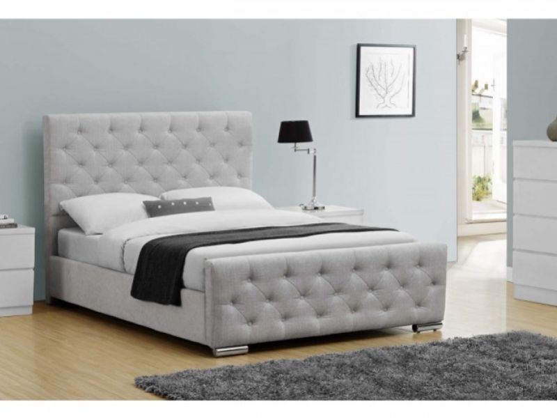 Sleep Design Buckingham 4ft6 Double Grey Fabric Bed Frame