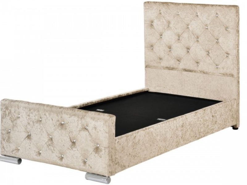 Sleep Design Beaumont 3ft Single Crushed Gold Velvet Storage Bed Frame