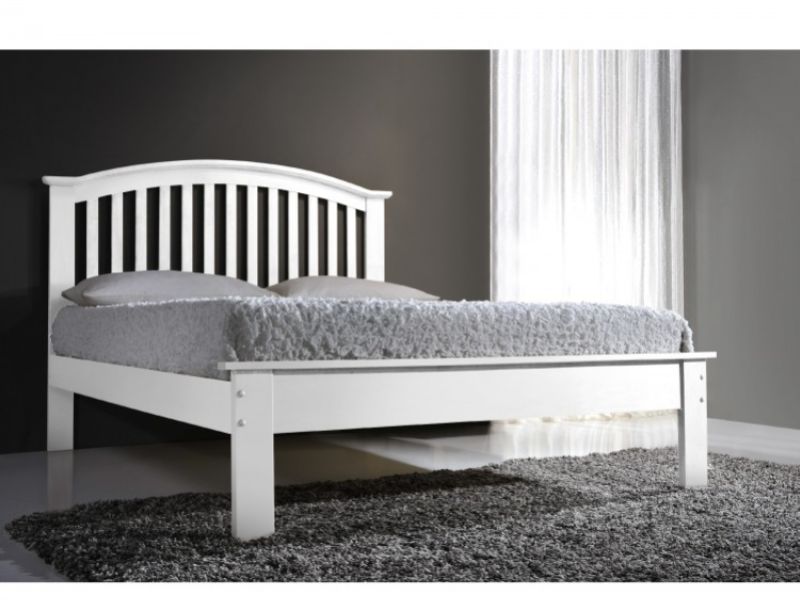 Flintshire Leeswood 4ft6 Double White Wooden Bed