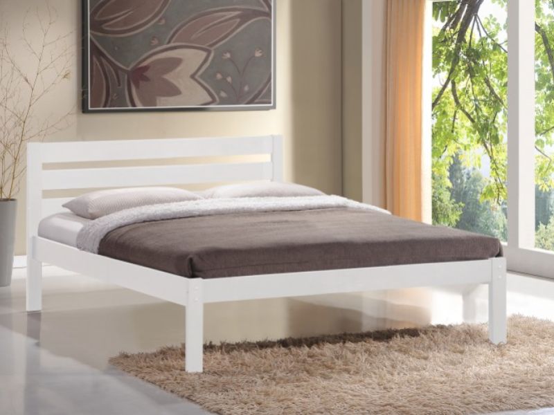 Flintshire Eco 4ft6 Double White Wooden Bed In A Box