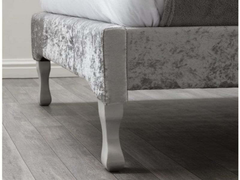 Sleep Design Knightsbridge 4ft6 Double Silver Crushed Velvet Bed Frame