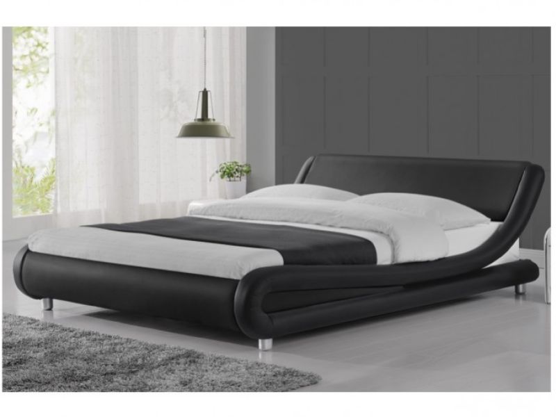 Sleep Design Madrid 5ft Kingsize Black Faux Leather Bed Frame