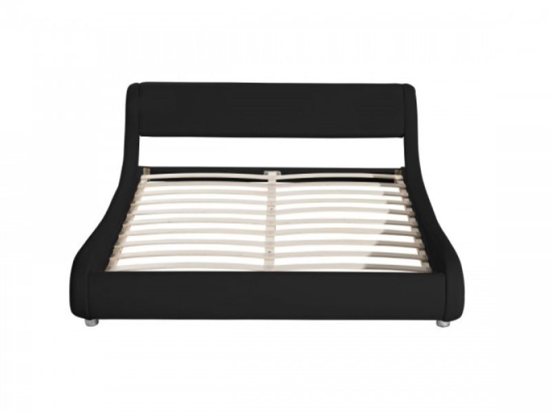 Sleep Design Madrid 4ft6 Double Black Faux Leather Bed Frame