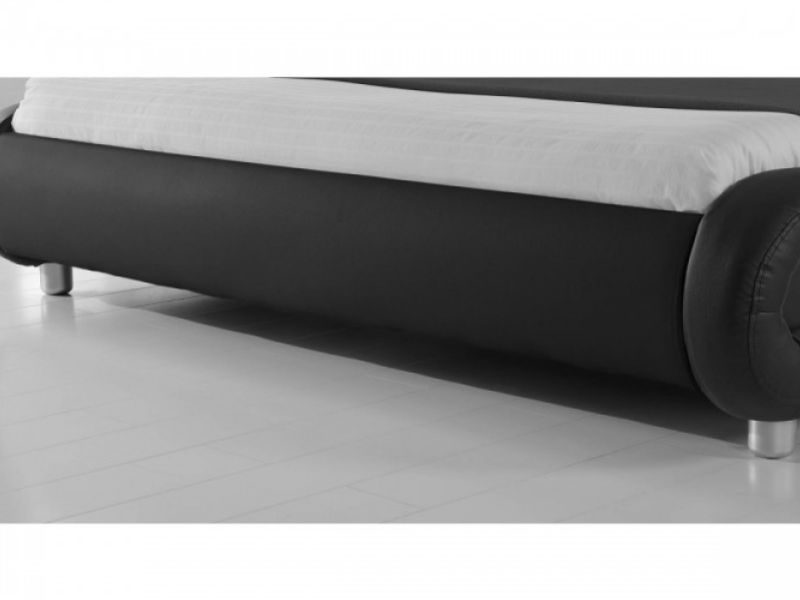 Sleep Design Madrid 4ft6 Double Black Faux Leather Bed Frame