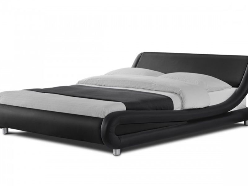 Sleep Design Madrid 4ft6 Double Black Faux Leather Bed Frame