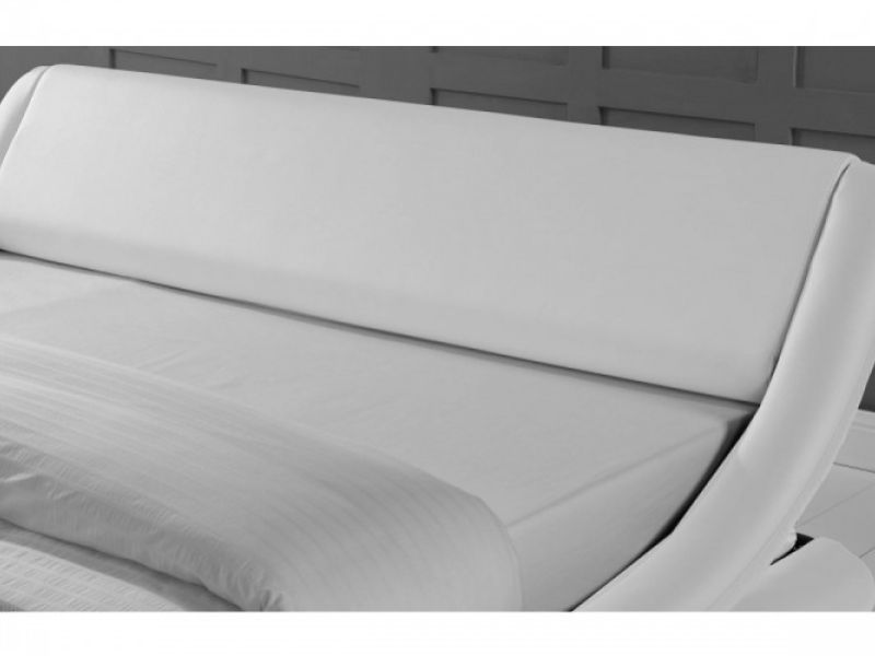 Sleep Design Madrid 4ft6 Double White Faux Leather Bed Frame