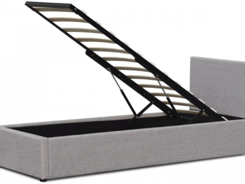 Sleep Design Richmond 3ft Single Grey Fabric Ottoman Bed Frame