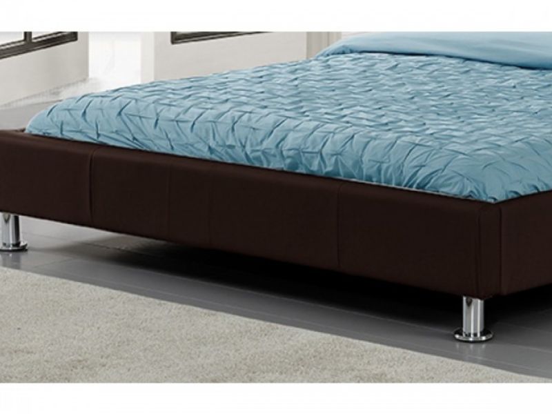 Sleep Design Georgio 5ft Kingsize Brown Faux Leather Bed Frame