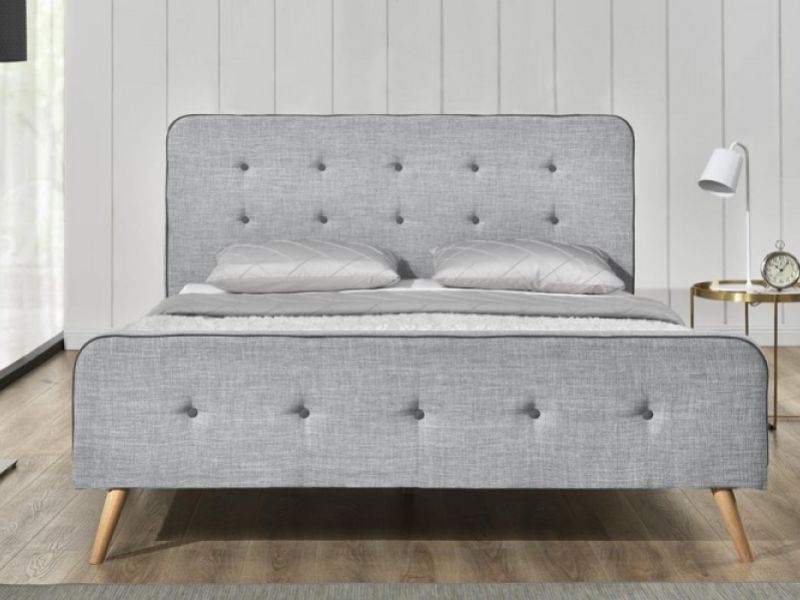 Sleep Design Winchester 5ft Kingsize Light Grey Fabric Bed Frame