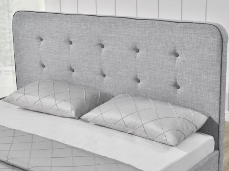 Sleep Design Winchester 5ft Kingsize Light Grey Fabric Bed Frame