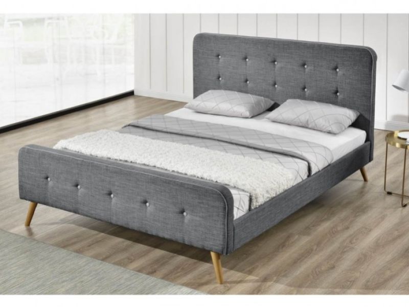 Sleep Design Winchester 4ft6 Double Charcoal Grey Fabric Bed Frame