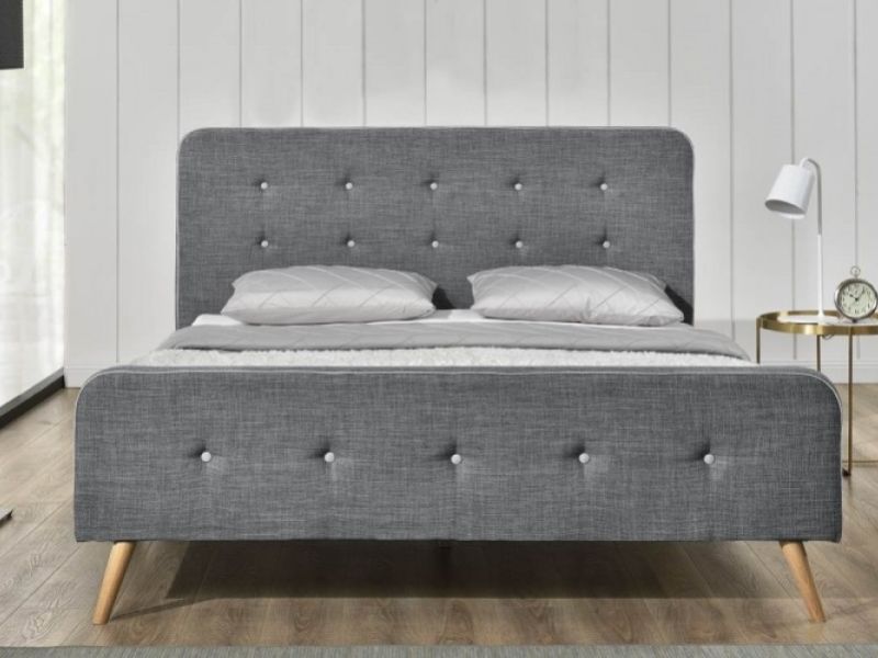 Sleep Design Winchester 5ft Kingsize Charcoal Grey Fabric Bed Frame