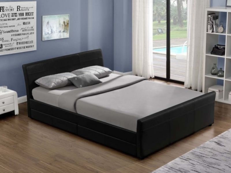Black king bed clearance frame with storage