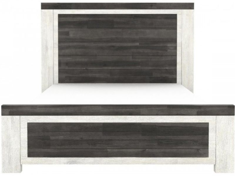 Sleep Design Chelford 4ft6 Double White And Ash Grey Wooden Bed Frame
