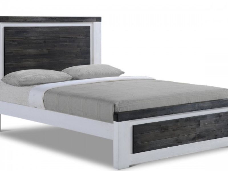Sleep Design Chelford 4ft6 Double White And Ash Grey Wooden Bed Frame