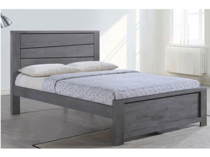 Sleep Design Gawsworth 4ft6 Double Grey Wooden Bed Frame