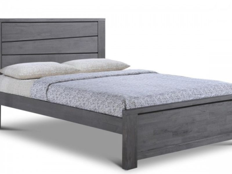 Sleep Design Gawsworth 4ft6 Double Grey Wooden Bed Frame